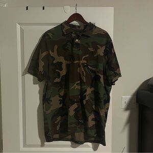 Polo Ralph Lauren Classic Fit Camo Camouflage Pique Short Sleeve Shirt Mens XL